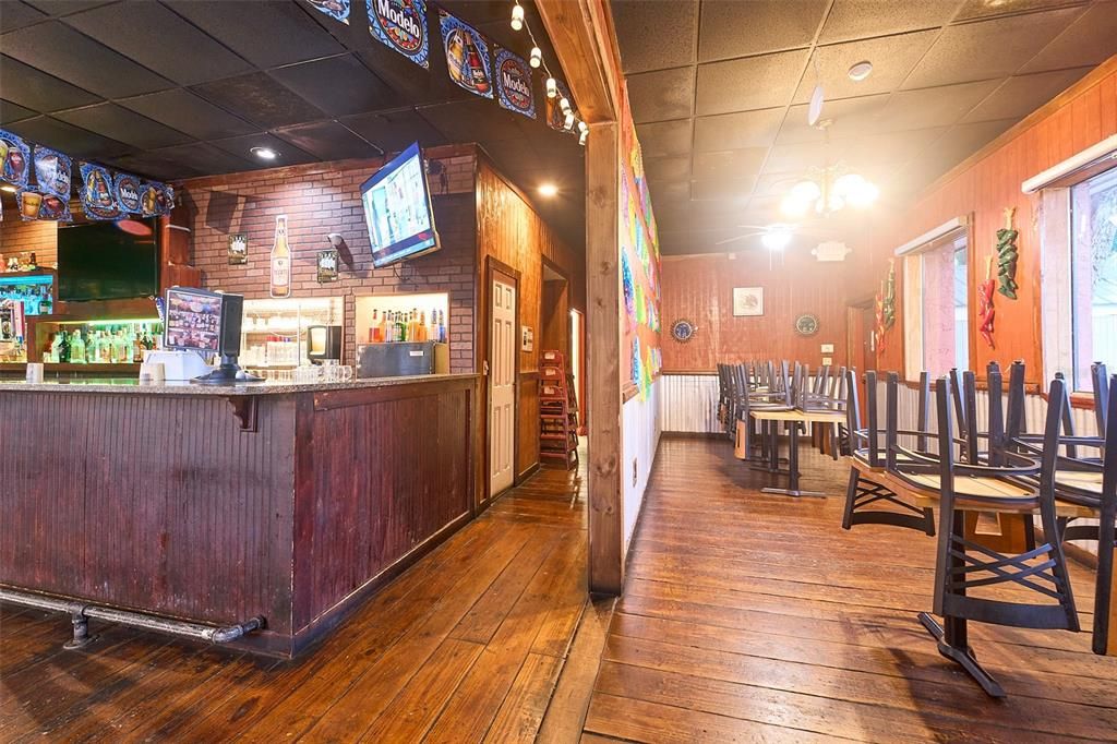 Interior, Recessed Lighting, Stone Walls, Wood Texture Flooring, Wooden Walls