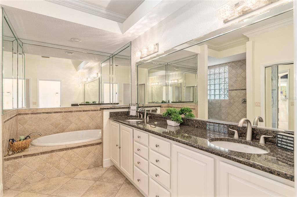 Bathroom, Dual Sink Vanities, Glass Shower, Interior