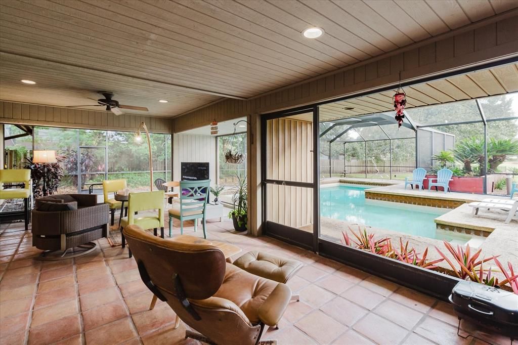 Glass Ceilings, Interior, Pool, Recessed Lighting, Sun Room, Wooden Ceilings