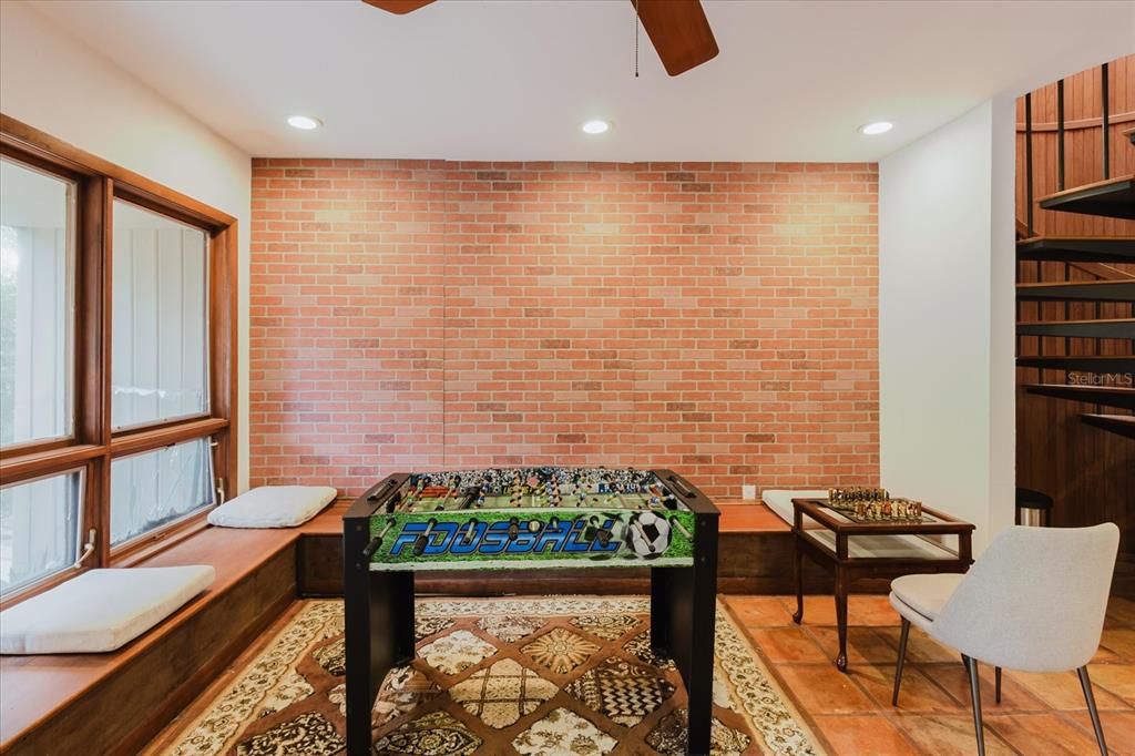 Interior, Recessed Lighting, Stone Walls