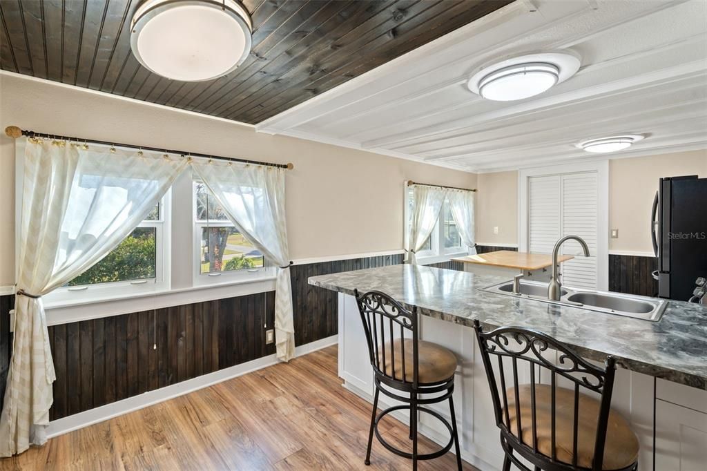 Interior, Kitchen, Wooden Ceilings, Wood Texture Flooring