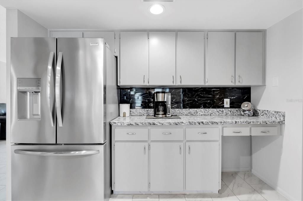 Interior, Kitchen, Marble, Recessed Lighting, Stainless Steel Appliances