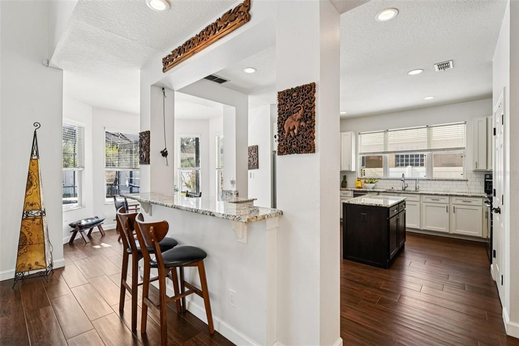 Interior, Kitchen, Recessed Lighting, Wood Texture Flooring