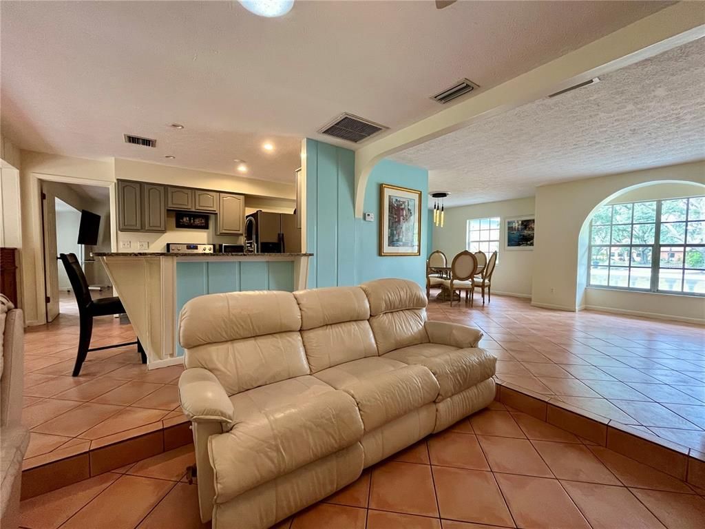 Dining room, Interior, Kitchen, Living room, Recessed Lighting
