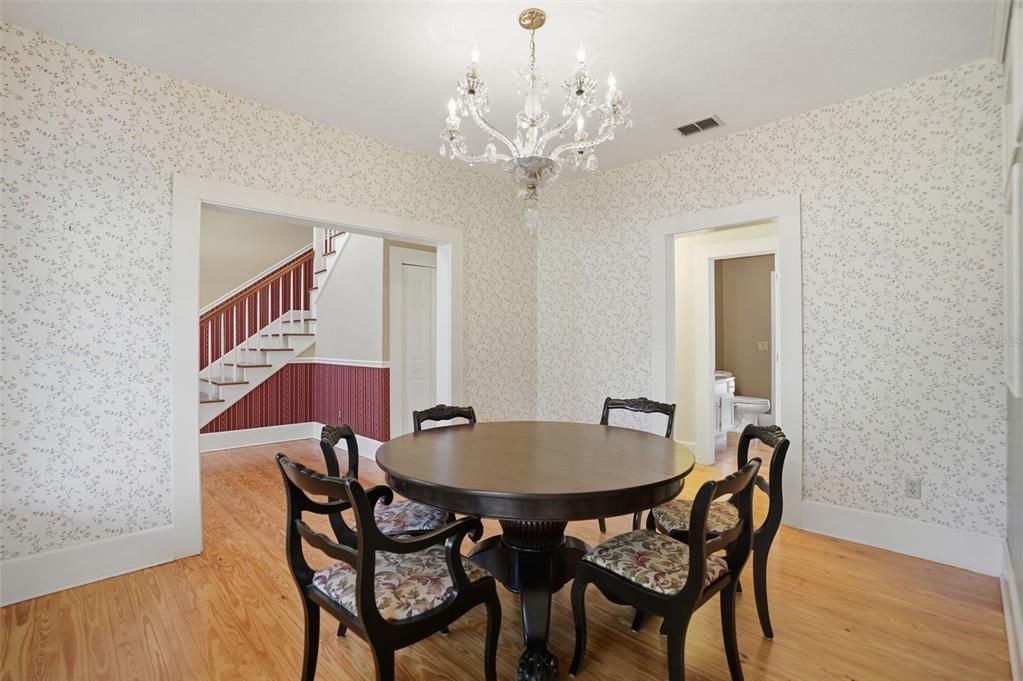 Chandelier, Dining room, Interior, Wood Texture Flooring