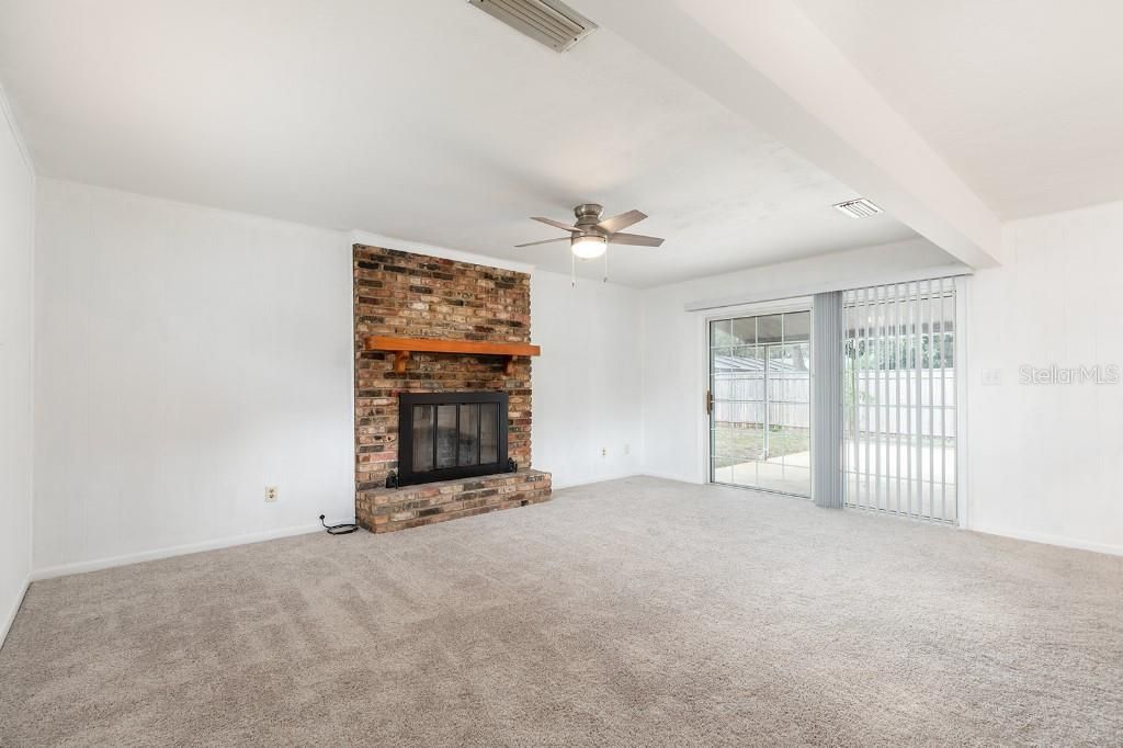 Empty room, Fireplace, Interior, Stone Walls