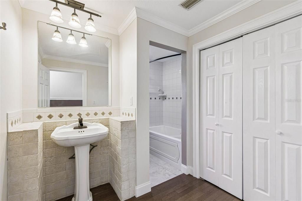 Bathroom, Interior, Wood Texture Flooring