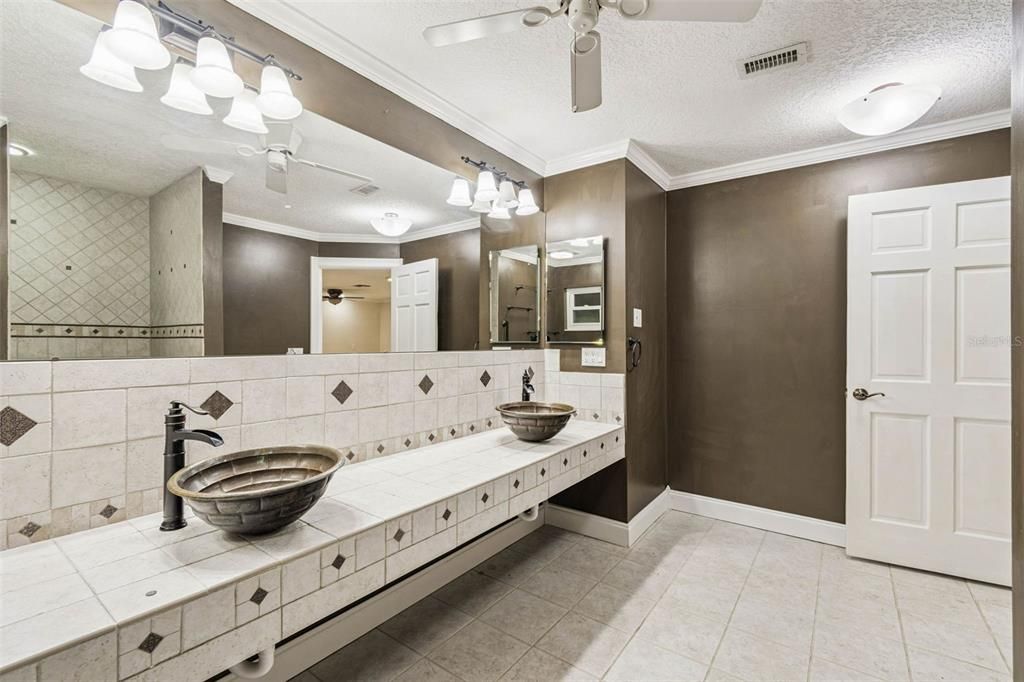 Bathroom, Dual Sink Vanities, Interior, Tile Countertops