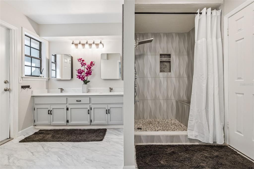 Bathroom, Dual Sink Vanities, Interior, Marble