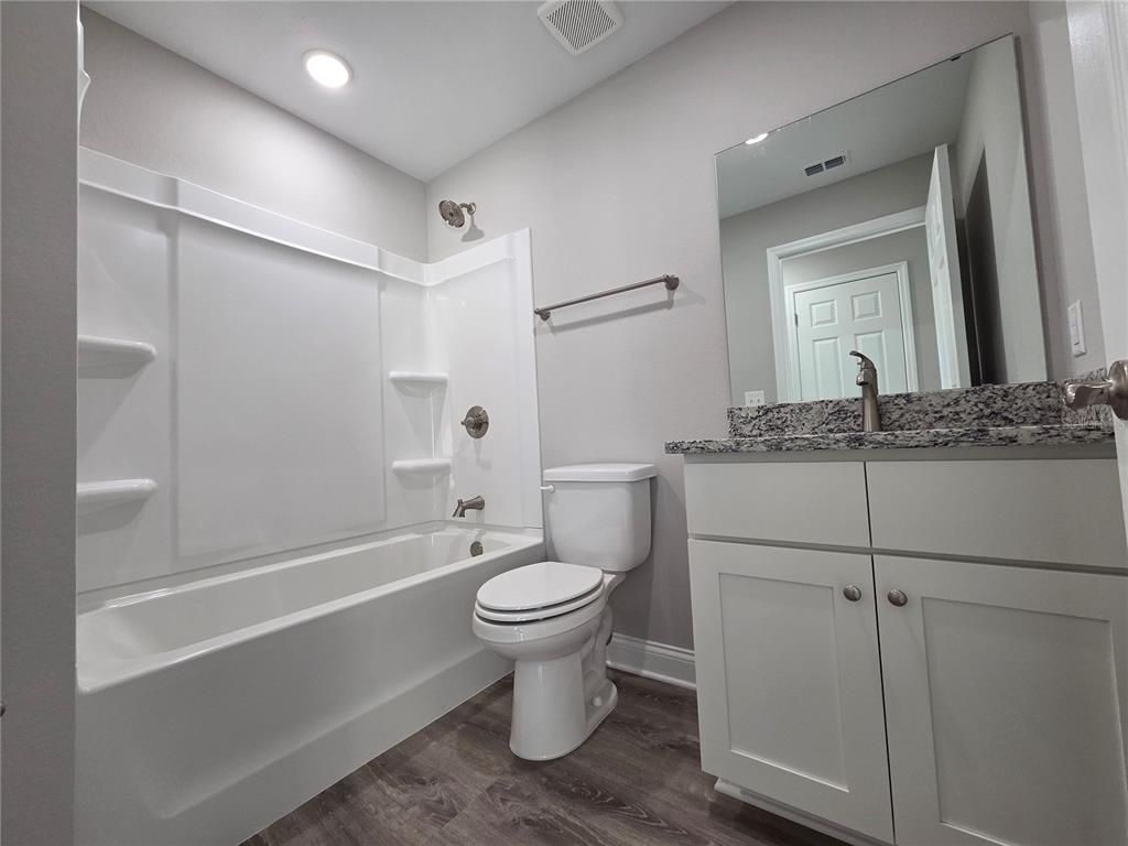 Bathroom, Interior, Recessed Lighting, Wood Texture Flooring