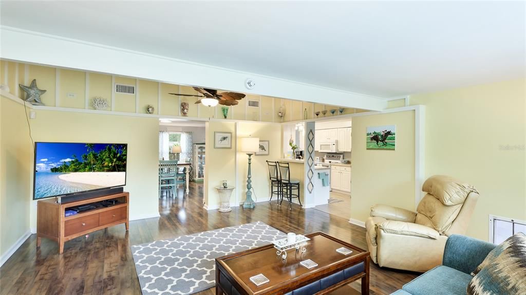 Dining room, Interior, Kitchen, Living room, Wood Texture Flooring