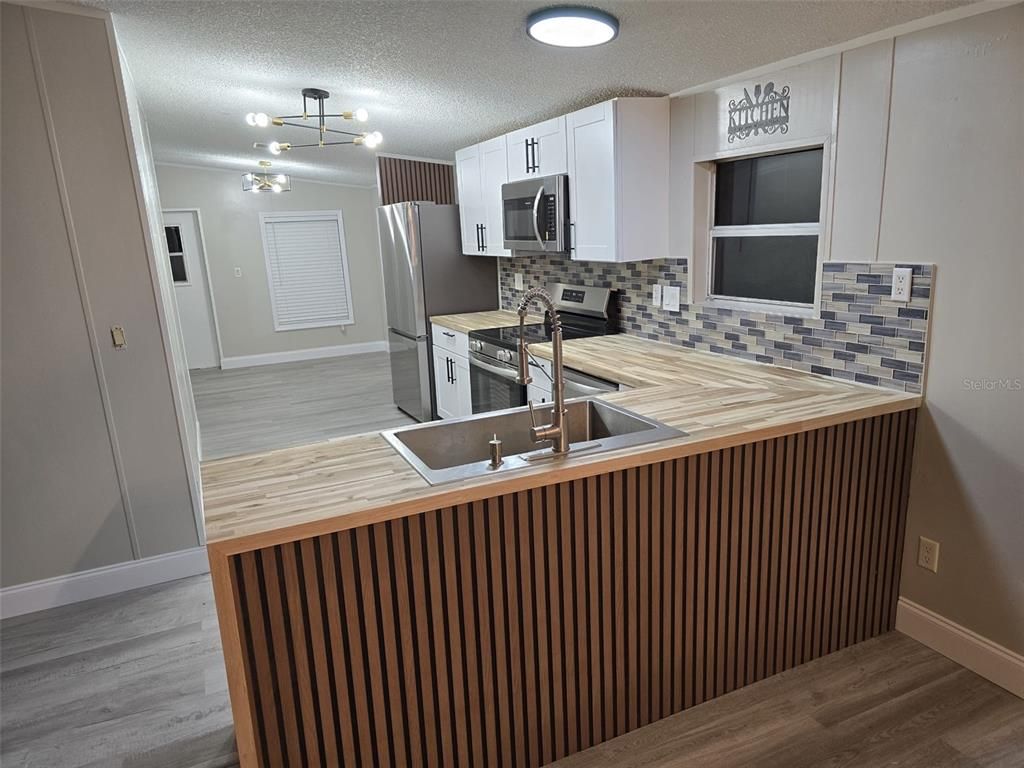 Interior, Kitchen, Stainless Steel Appliances, Wood Texture Flooring