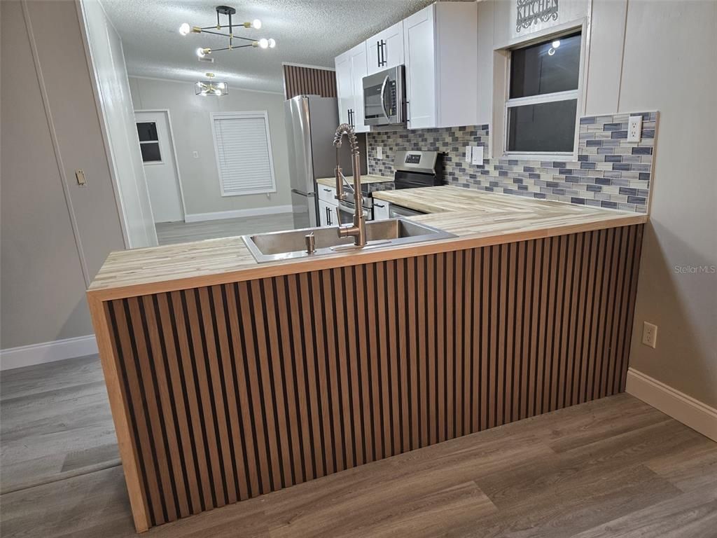 Interior, Kitchen, Stainless Steel Appliances, Wood Texture Flooring