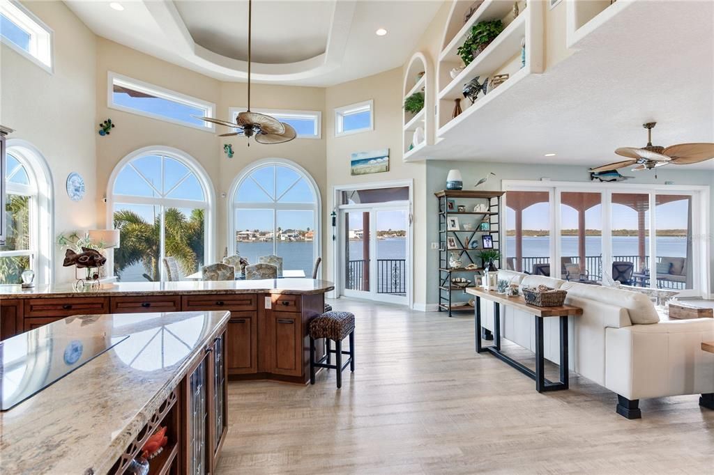 Interior, Living room, Recessed Lighting, Water, Wood Texture Flooring