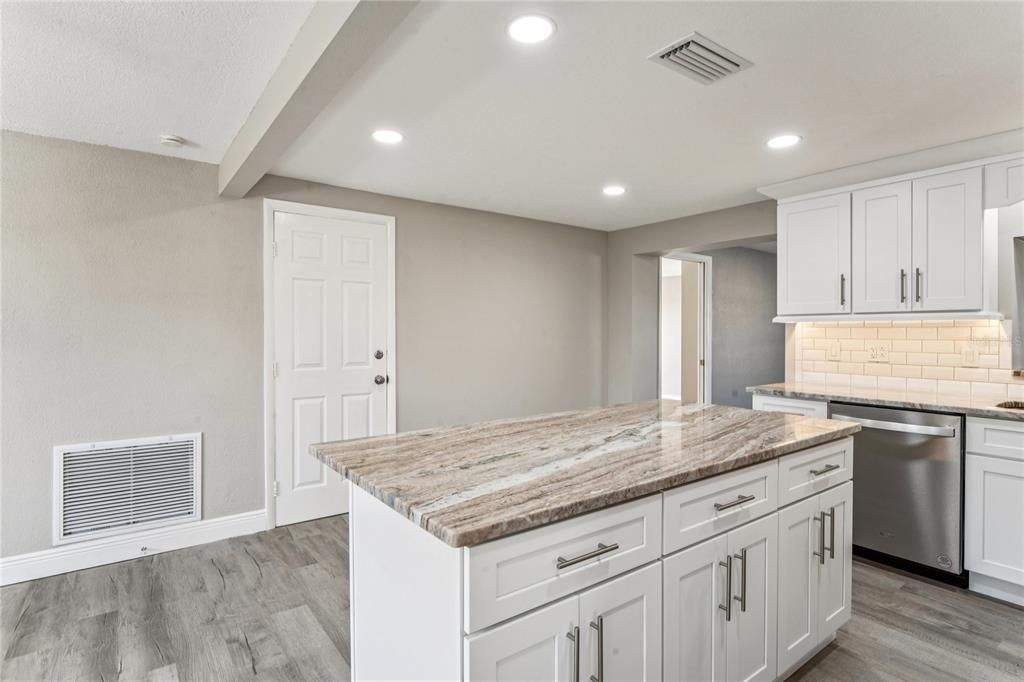 Interior, Kitchen, Recessed Lighting, Wood Texture Flooring