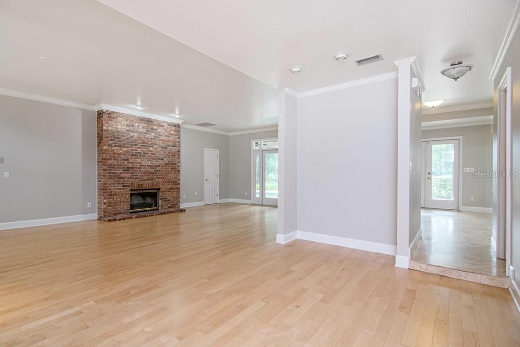 Empty room, Fireplace, Interior, Wood Texture Flooring