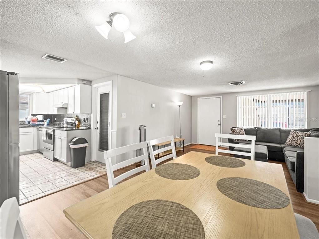Dining room, Interior, Kitchen, Living room, Wood Texture Flooring