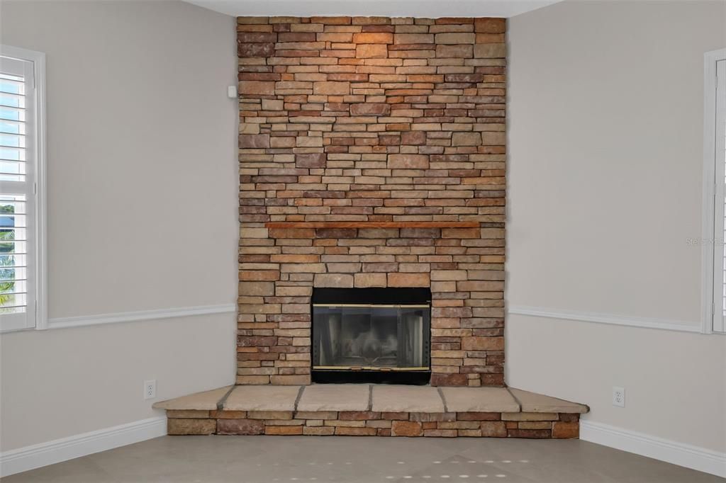 Fireplace, Interior, Stone Walls