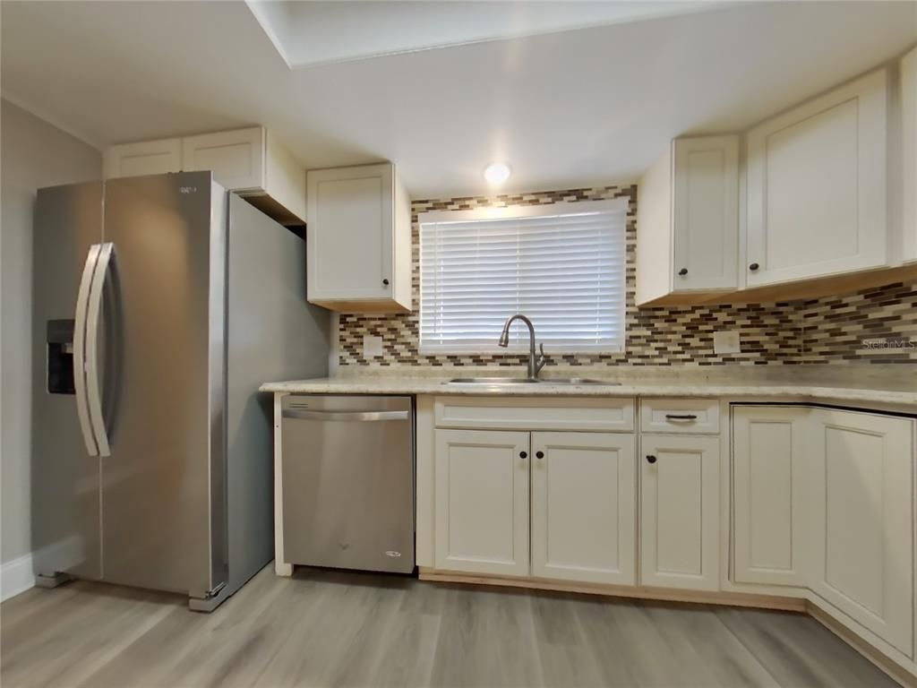 Interior, Kitchen, Stainless Steel Appliances, Wood Texture Flooring