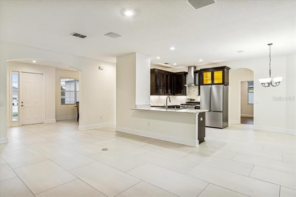 Interior, Kitchen, Pendant Lights, Recessed Lighting, Stainless Steel Appliances