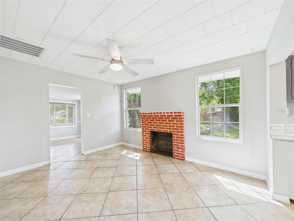 Empty room, Fireplace, Interior