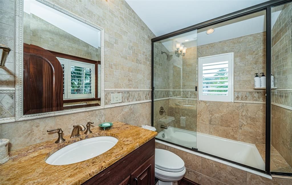 Bathroom, Glass Shower, Interior, Stone Walls