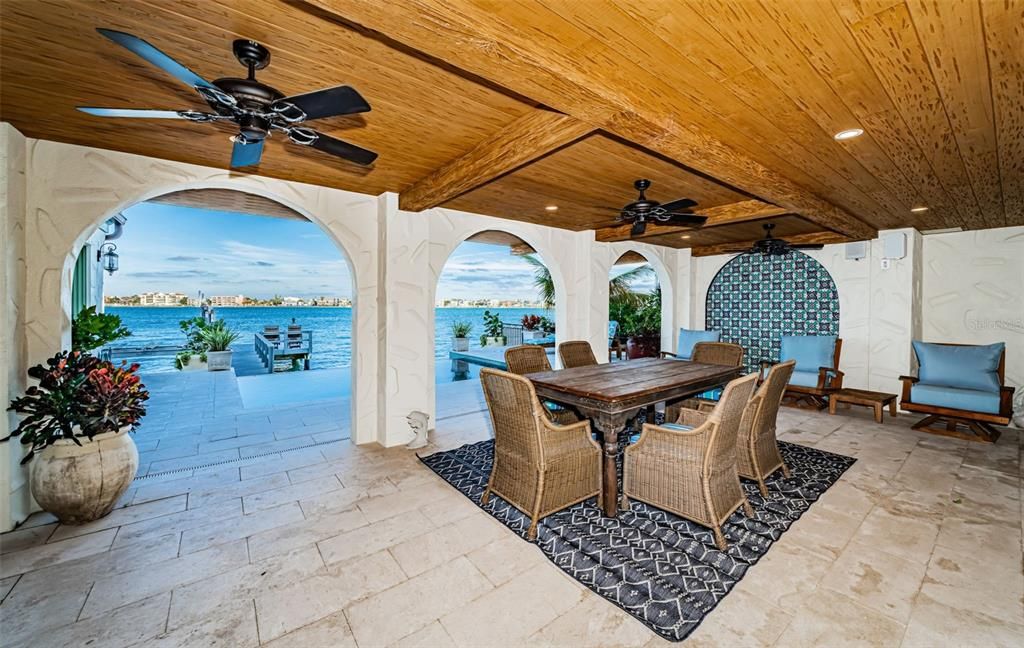 Exterior, Recessed Lighting, Water, Wooden Beams, Wooden Ceilings