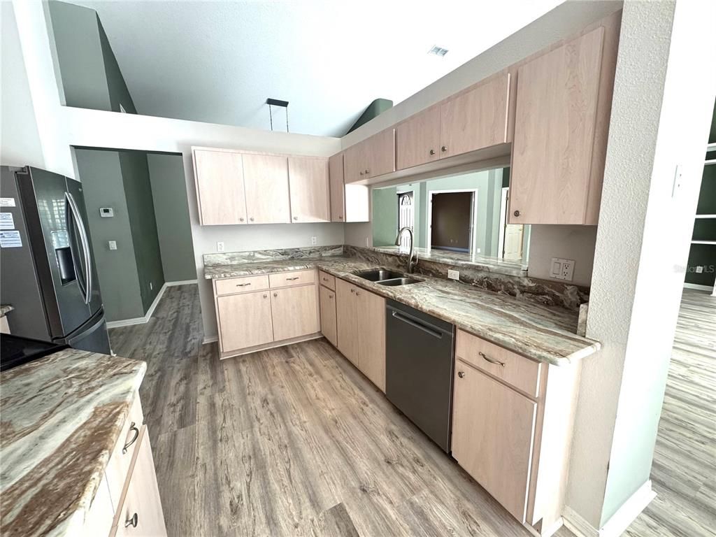 Interior, Kitchen, Wood Texture Flooring
