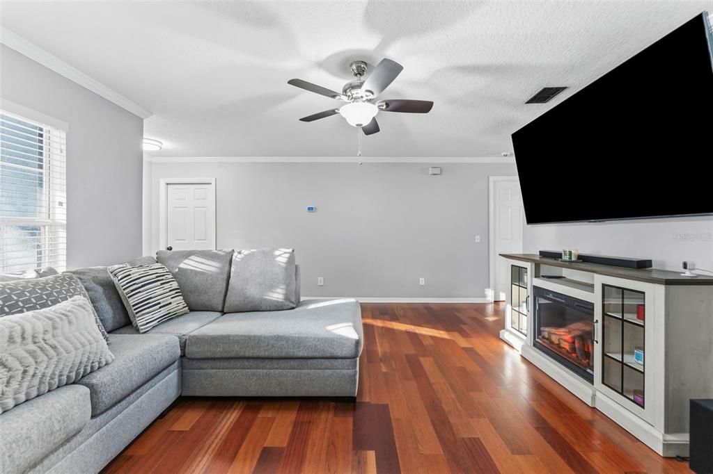 Fireplace, Interior, Living room, Wood Texture Flooring