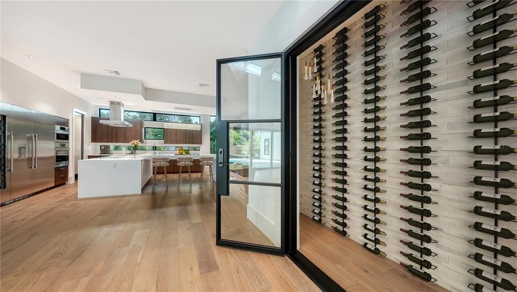 Interior, Kitchen, Wine Storage, Wood Texture Flooring