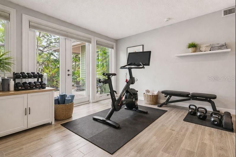 Fitness Equipment, Interior, Wood Texture Flooring