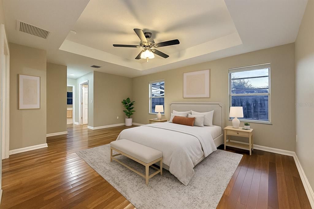 Bedroom, Interior, Wood Texture Flooring