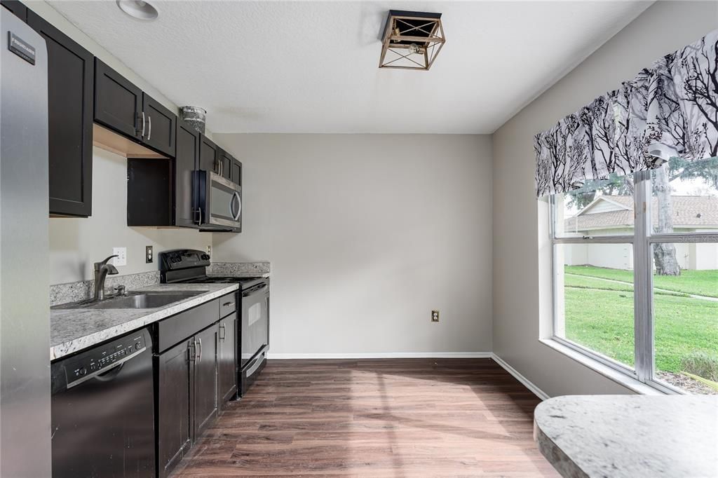 Interior, Kitchen, Wood Texture Flooring