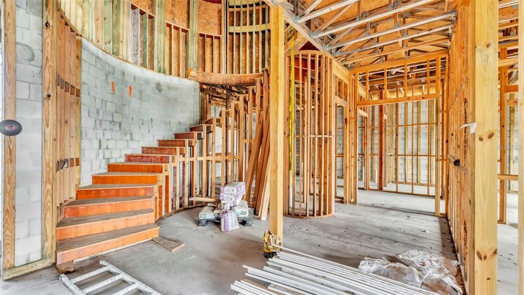 Interior, Stone Walls, Wooden Beams