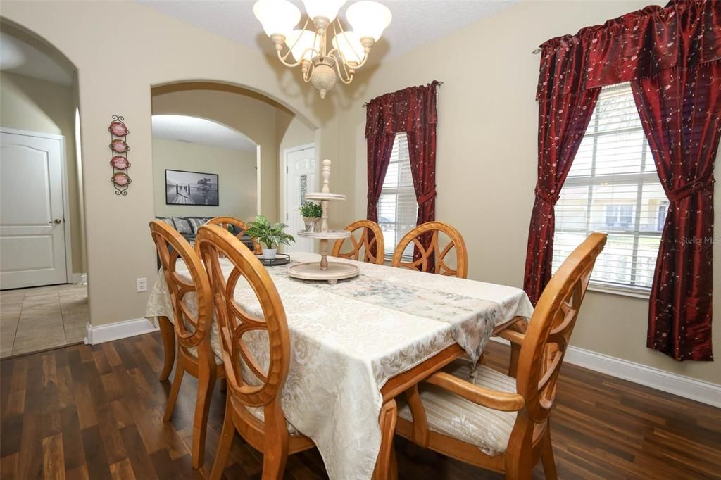 Chandelier, Dining room, Interior, Wood Texture Flooring