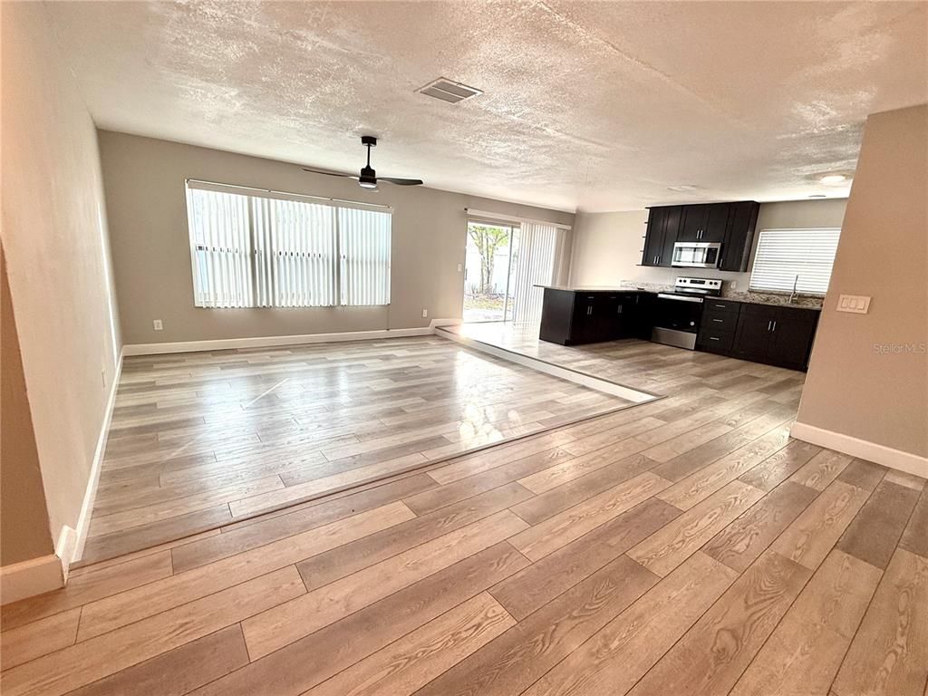 Empty room, Interior, Kitchen, Wood Texture Flooring