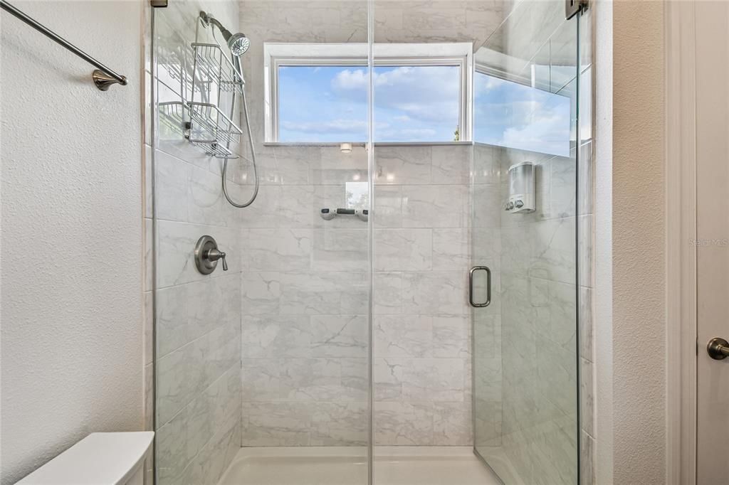 Bathroom, Glass Shower, Interior, Marble Walls