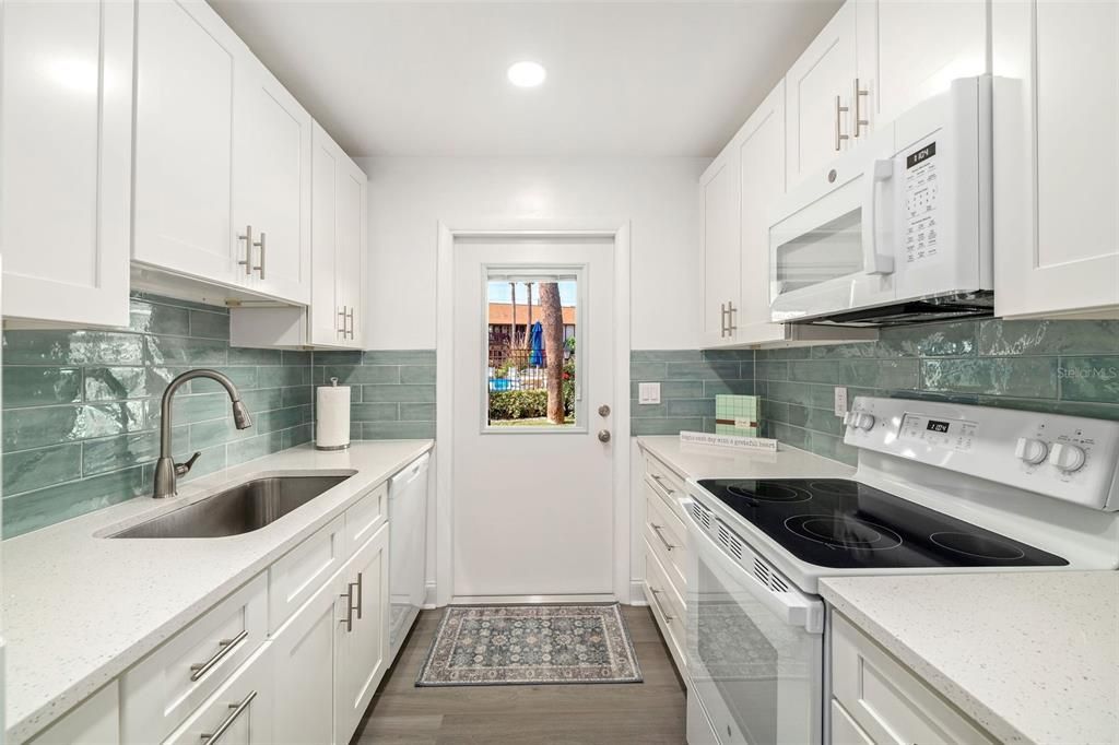 Interior, Kitchen, Recessed Lighting, Wood Texture Flooring