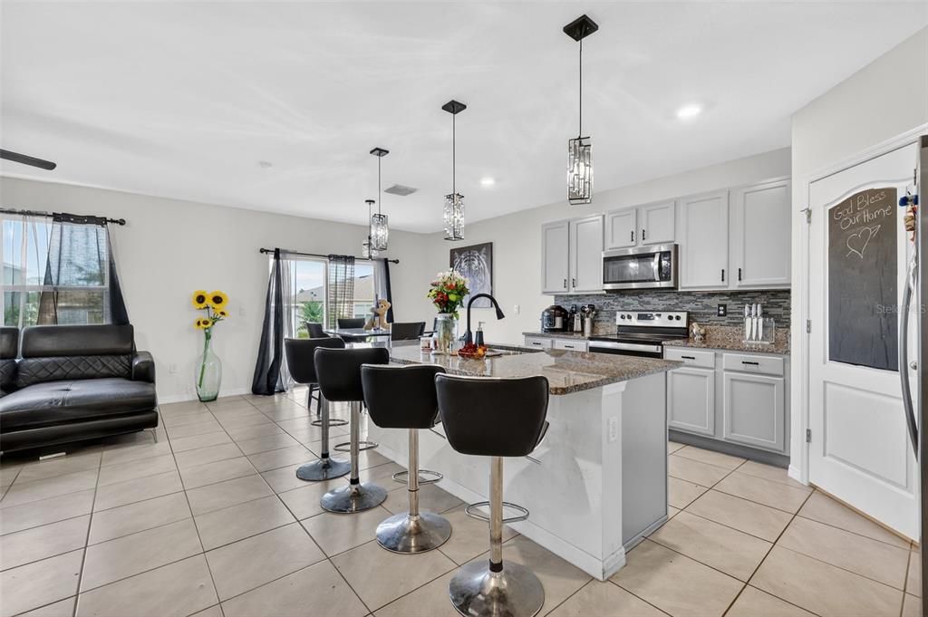 Interior, Kitchen, Pendant Lights, Recessed Lighting, Stainless Steel Appliances
