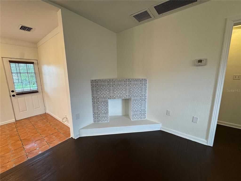 Empty room, Fireplace, Interior, Wood Texture Flooring