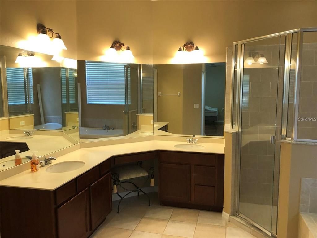 Bathroom, Dual Sink Vanities, Glass Shower, Interior