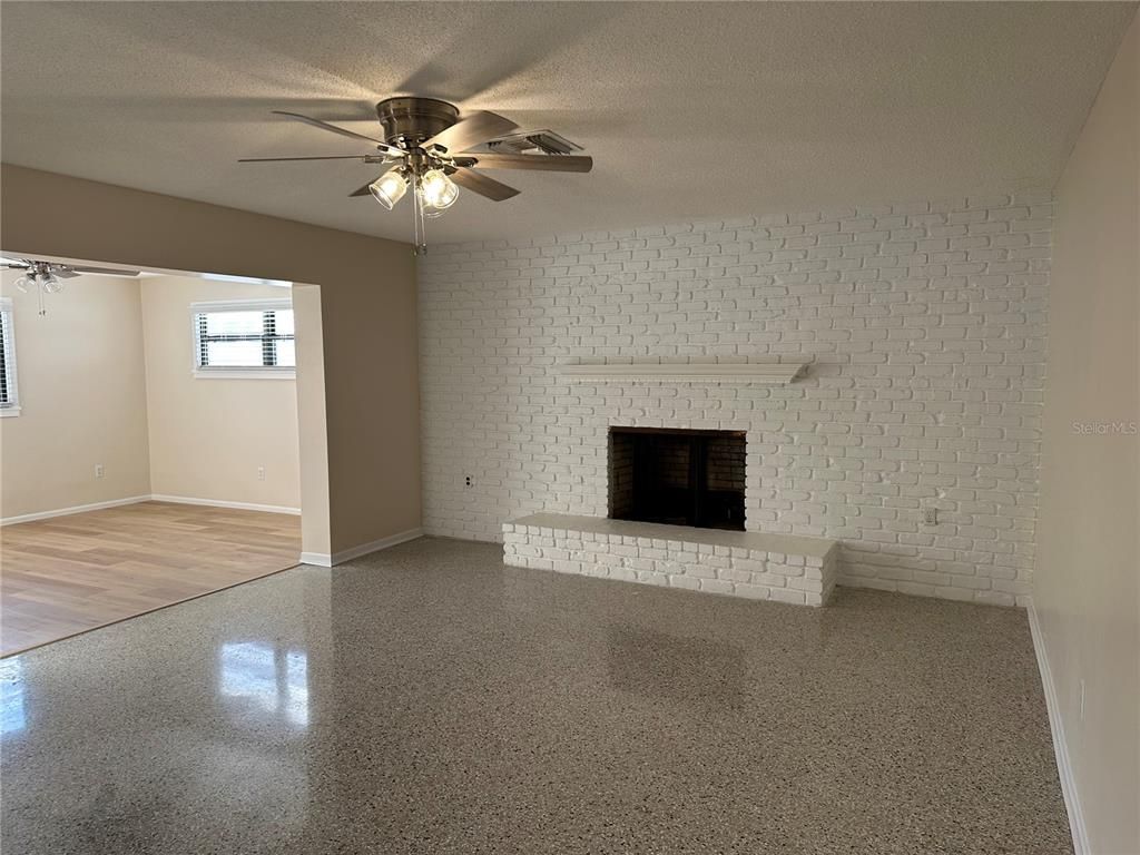 Empty room, Fireplace, Interior, Wood Texture Flooring