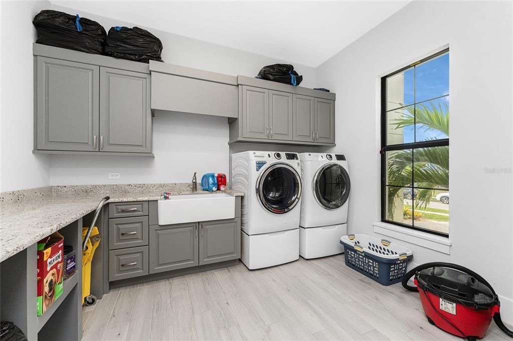Interior, Washer, Wood Texture Flooring