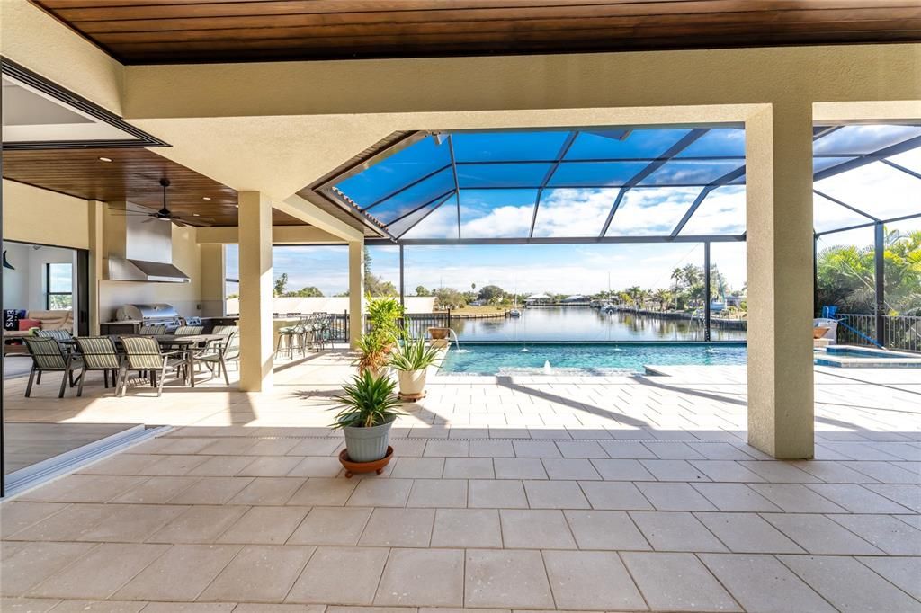 Dining room, Glass Ceilings, Interior, Pool, Sun Room, Water, Wooden Ceilings