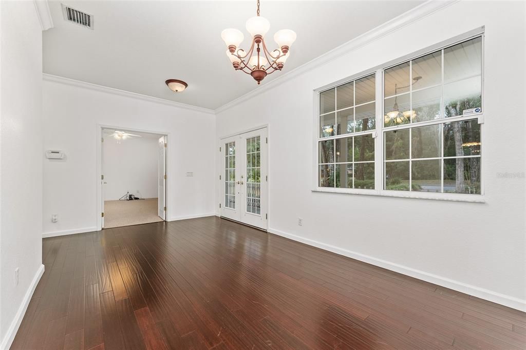 Chandelier, Empty room, Interior, Wood Texture Flooring