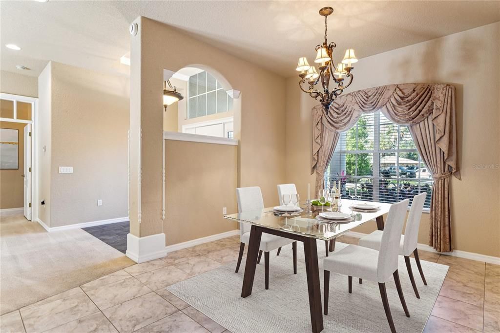 Chandelier, Dining room, Interior, Recessed Lighting
