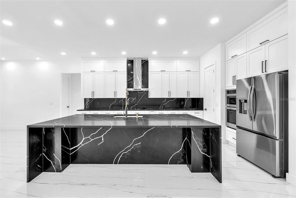 Interior, Kitchen, Marble, Recessed Lighting
