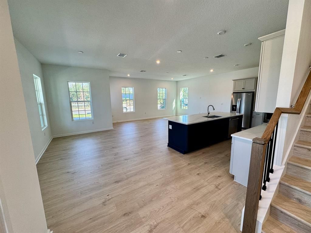Interior, Kitchen, Recessed Lighting, Wood Texture Flooring
