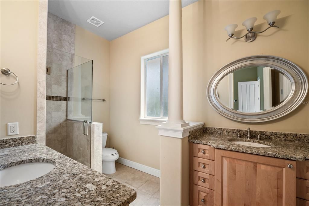 Bathroom, Dual Sink Vanities, Glass Shower, Interior