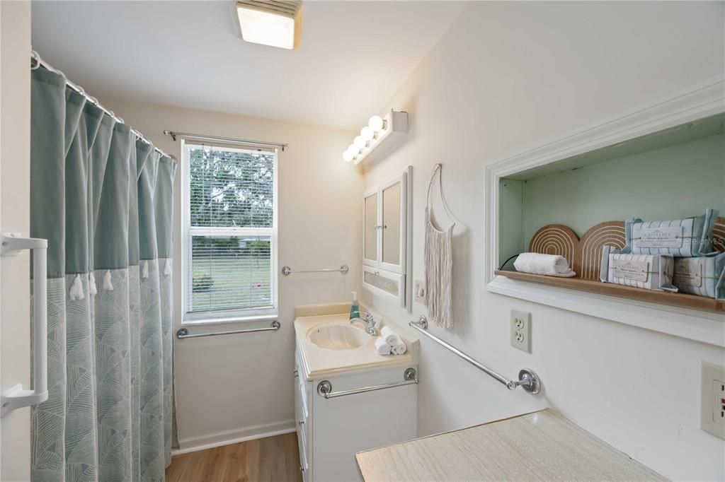 Bathroom, Interior, Wood Texture Flooring